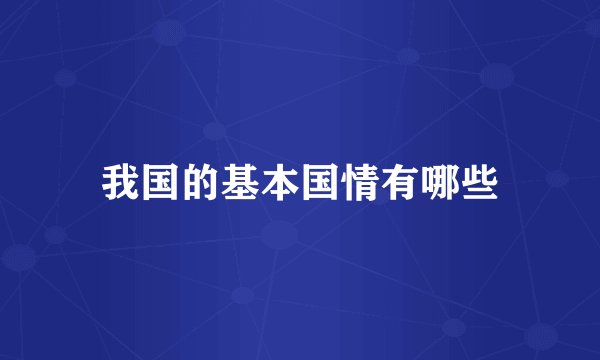 我国的基本国情有哪些