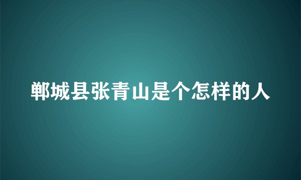 郸城县张青山是个怎样的人