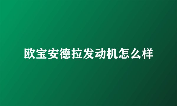 欧宝安德拉发动机怎么样
