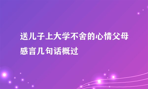 送儿子上大学不舍的心情父母感言几句话概过