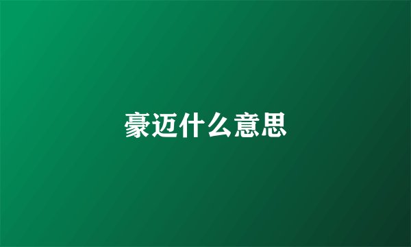 豪迈什么意思
