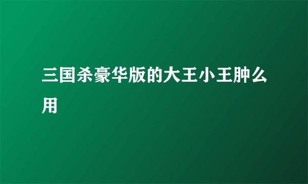 三国杀豪华版的大王小王肿么用