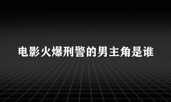 电影火爆刑警的男主角是谁