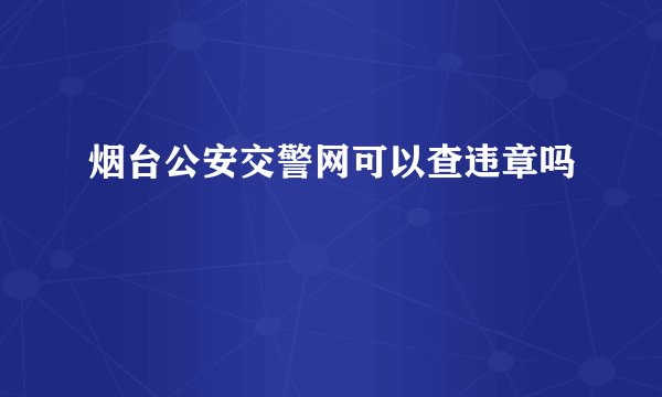 烟台公安交警网可以查违章吗