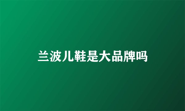 兰波儿鞋是大品牌吗