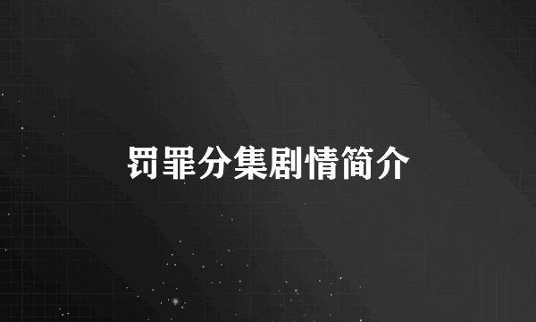 罚罪分集剧情简介