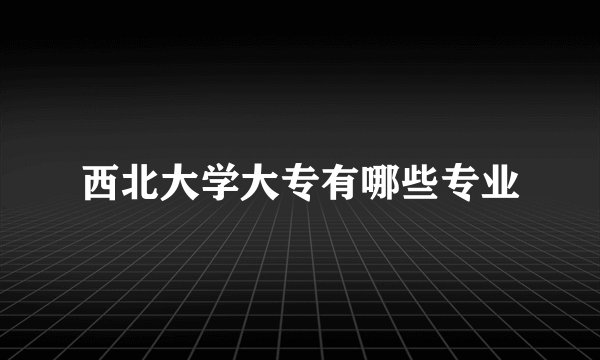 西北大学大专有哪些专业