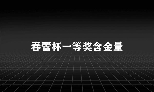 春蕾杯一等奖含金量
