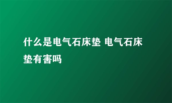 什么是电气石床垫 电气石床垫有害吗