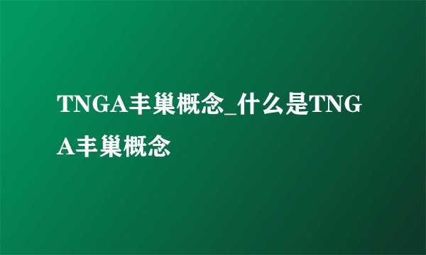 TNGA丰巢概念_什么是TNGA丰巢概念