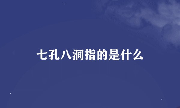 七孔八洞指的是什么