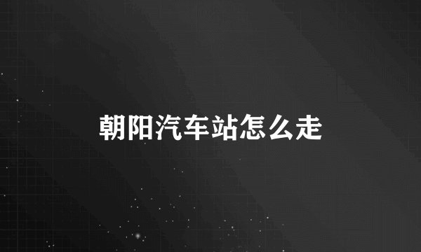 朝阳汽车站怎么走