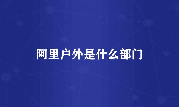 阿里户外是什么部门