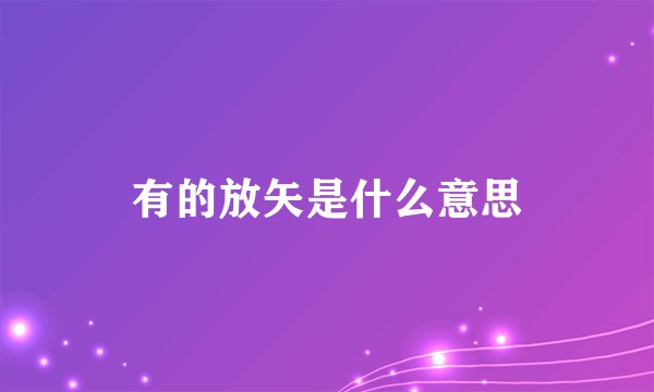 有的放矢是什么意思