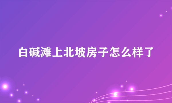 白碱滩上北坡房子怎么样了