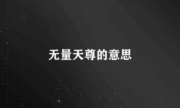 无量天尊的意思