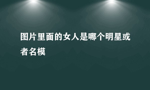 图片里面的女人是哪个明星或者名模