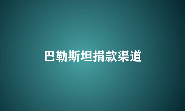 巴勒斯坦捐款渠道