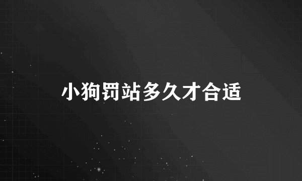 小狗罚站多久才合适
