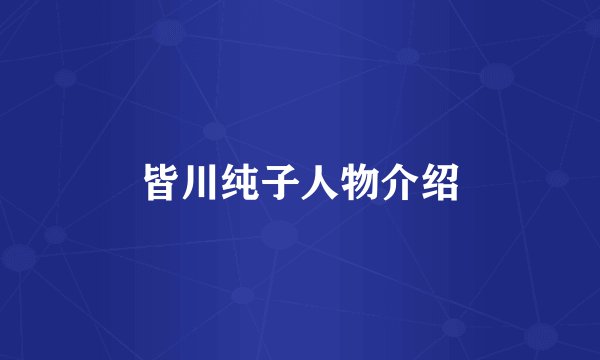 皆川纯子人物介绍