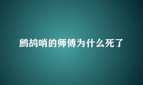 鹧鸪哨的师傅为什么死了