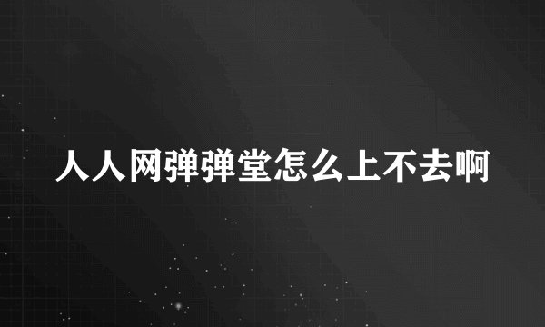 人人网弹弹堂怎么上不去啊