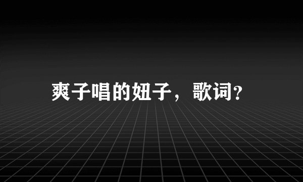 爽子唱的妞子，歌词？