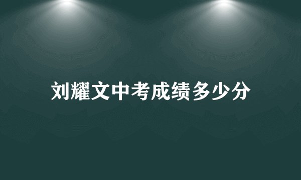 刘耀文中考成绩多少分