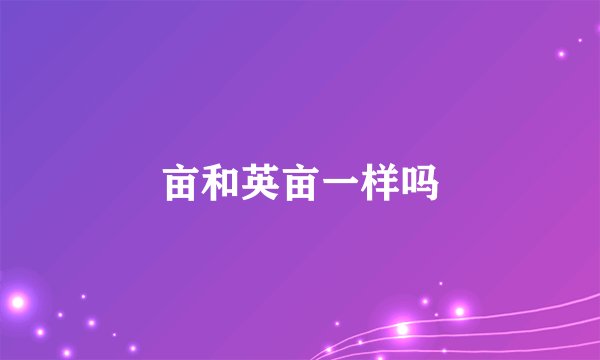 亩和英亩一样吗