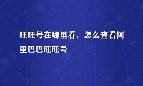 旺旺号在哪里看,怎么查看阿里巴巴旺旺号