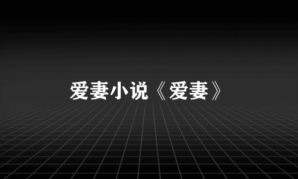 爱妻小说《爱妻》