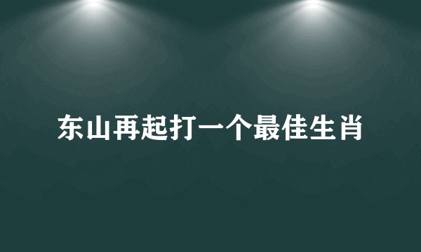 东山再起打一个最佳生肖