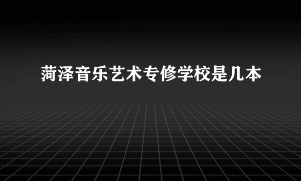 菏泽音乐艺术专修学校是几本