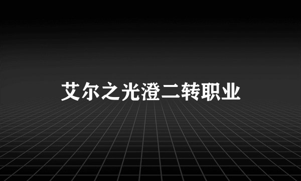 艾尔之光澄二转职业