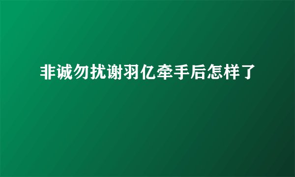 非诚勿扰谢羽亿牵手后怎样了