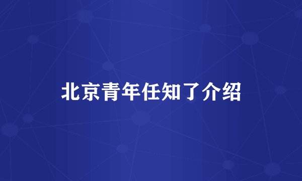 北京青年任知了介绍