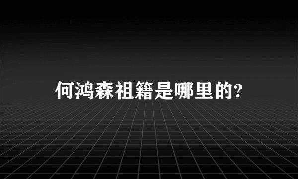 何鸿森祖籍是哪里的?