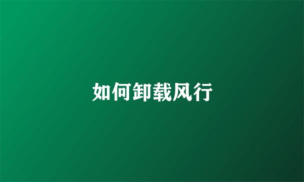 如何卸载风行