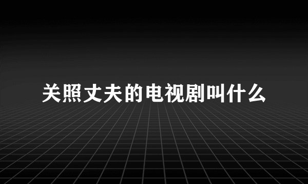 关照丈夫的电视剧叫什么