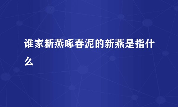 谁家新燕啄春泥的新燕是指什么