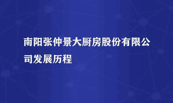 南阳张仲景大厨房股份有限公司发展历程