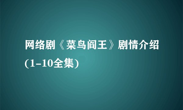 网络剧《菜鸟阎王》剧情介绍(1-10全集)