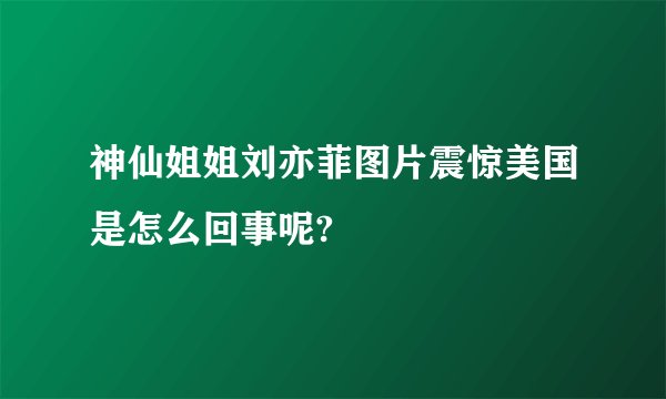 神仙姐姐刘亦菲图片震惊美国是怎么回事呢?