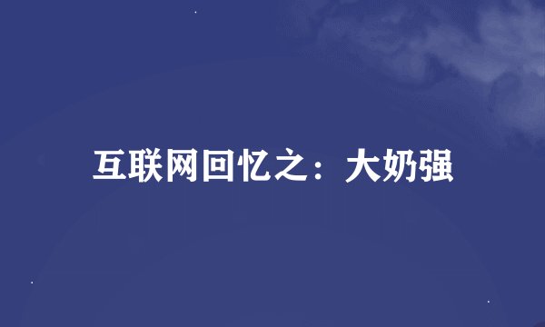 互联网回忆之：大奶强