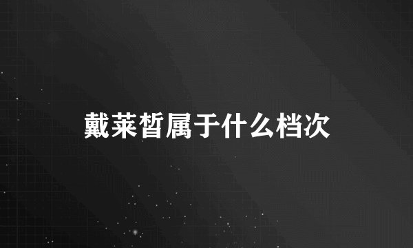戴莱皙属于什么档次