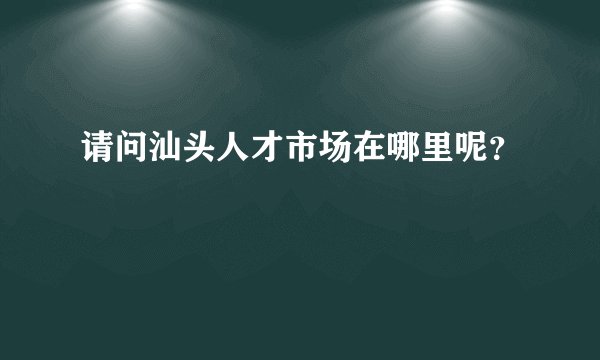 请问汕头人才市场在哪里呢？