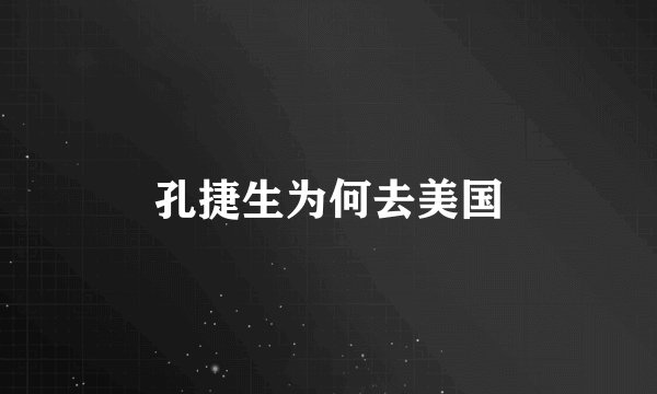 孔捷生为何去美国