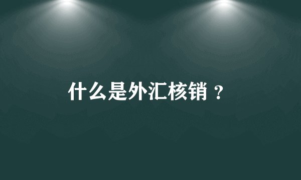 什么是外汇核销 ？