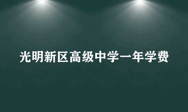 光明新区高级中学一年学费
