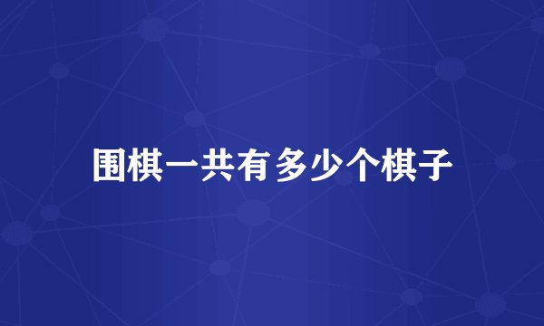 围棋一共有多少个棋子